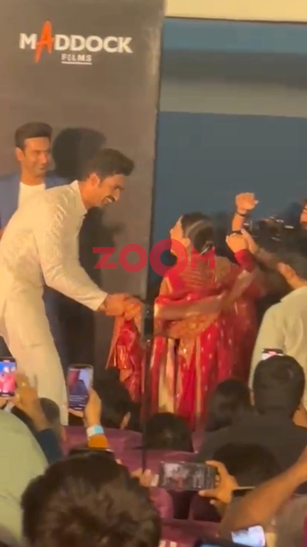 Vicky Kaushal HELPS an injured Rashmika Mandanna walk onstage during Chhaava trailer launch #shorts