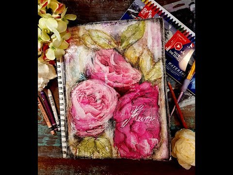 Neo colors II and modeling paste flowers crash the stash 4 26 18 - YouTube