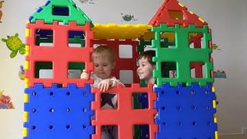 Building A Large Castle With XL Polydron Construction Set
