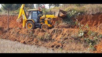 Jcb 3dx super vs  big tree root // jcb grab and drag tree root away