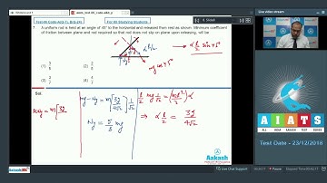 AIATS TEST 06 Code A&B For XII Studying Students PHYSICS JEE Main 2019 Q06 to 10