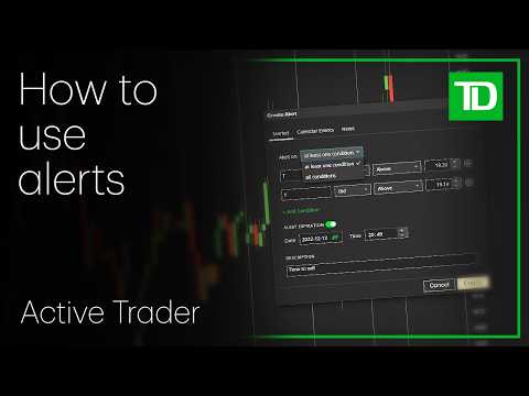 How to use alerts in TD Active Trader