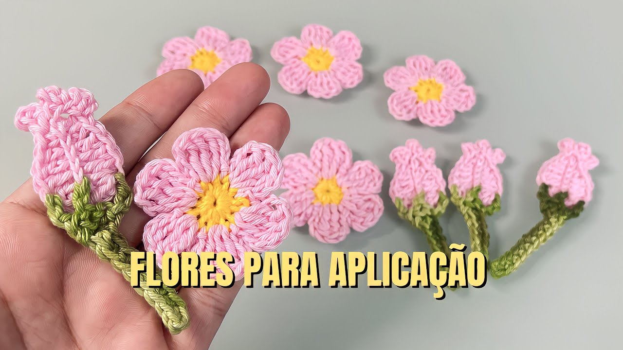 Flor para Aplicação em Crochê - Sousplat de Crochê