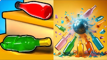 Bottle Break Challenge vs Breaking Glass Bottles ASMR - Satisfying ASMR Gameplay (ios Android)