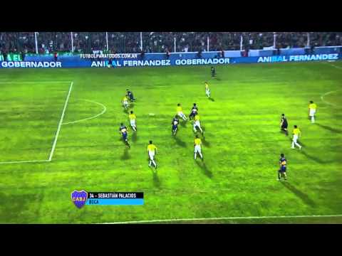 Los mira desde arriba Gol de Palacios. Sarmiento 0 - Boca 1. Fecha 16. Primera División 2015. FPT.