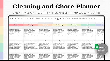 Cleaning Schedule, Weekly & Daily Routine, Cleaning Checklist, Chore Planner, Google Sheets Template