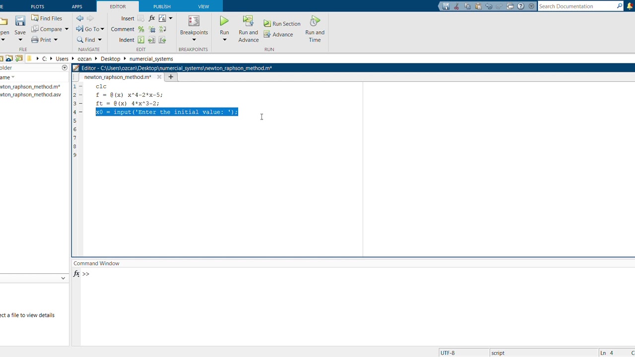 Newton Raphson Method - MATLAB - YouTube