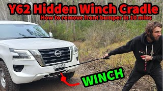 Nissan Patrol Y62 HIDDEN WINCH CRADLE Install + How to: Remove Front Bumper in 10 Minutes