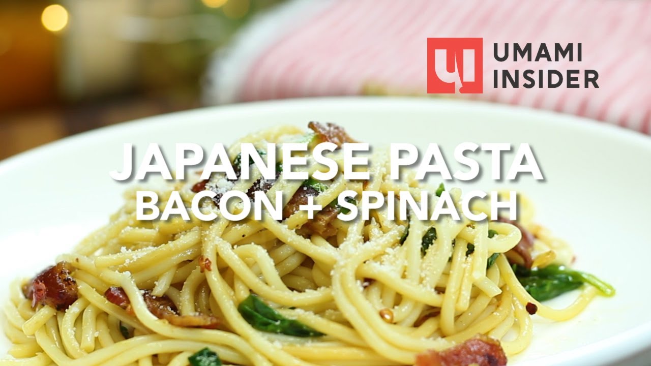 Japanese Pasta: Bacon Spinach | Umami Insider