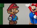 comment dessiner Mario brosse en pixel art facile