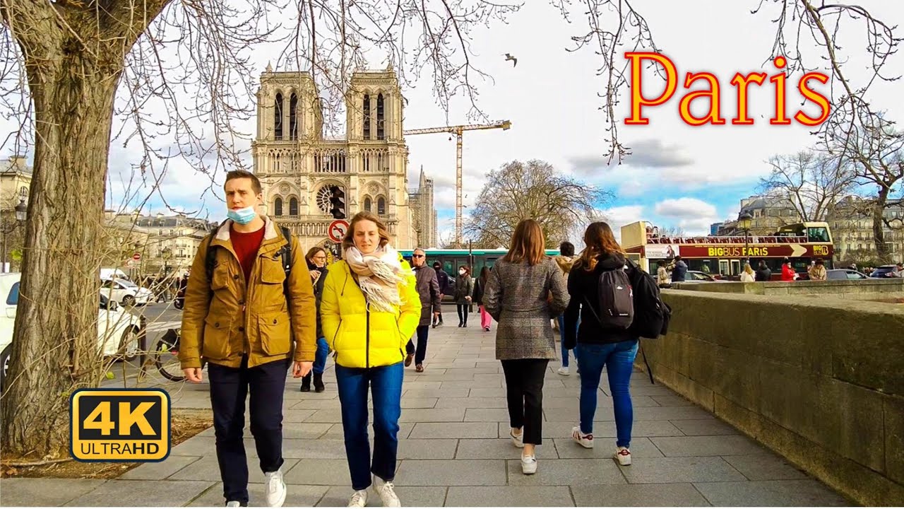 Paris Walking Tour,  Around Ile de la Cité, Île Saint Louis [4K UHD]