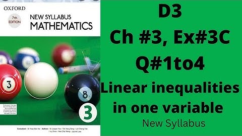 Oxford Mathematics 3, D3, NSM, Chapter no 3, Ex no 3C, Q no 1 to 4,#igcse #olevels