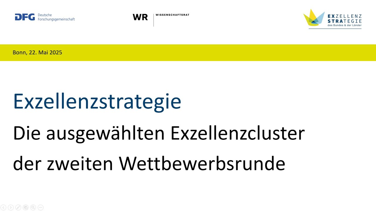 Bekanntgabe der ausgewählten Exzellenzcluster in der zweiten Runde der Exzellenzstrategie