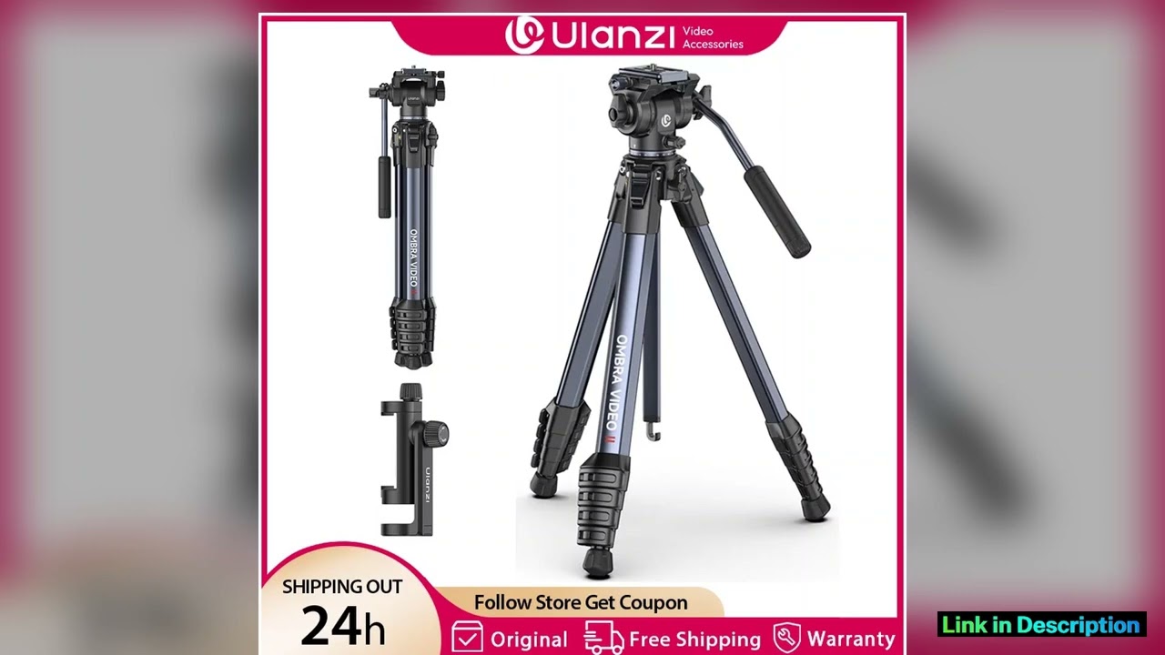 Ulanzi OMBRA VIDEO II 157M Travel Tripod with 360 Panoramic Ball Head Arca Quick Release Camera Tri