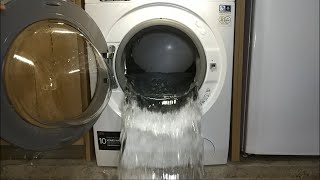 Experiment - Extremely Overfilled with Water, Balloon and Door Opening - Washing Machine