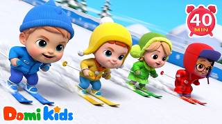 sled slide winter snow winter play kids songs domi kids