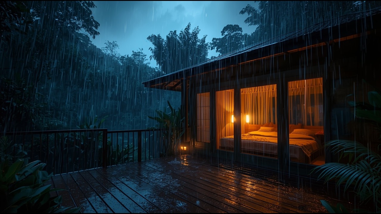 Gentle Rain for Deep Sleep 🌧️ Cozy Cabin Night Ambience for Anxiety, Insomnia & Stress Relief