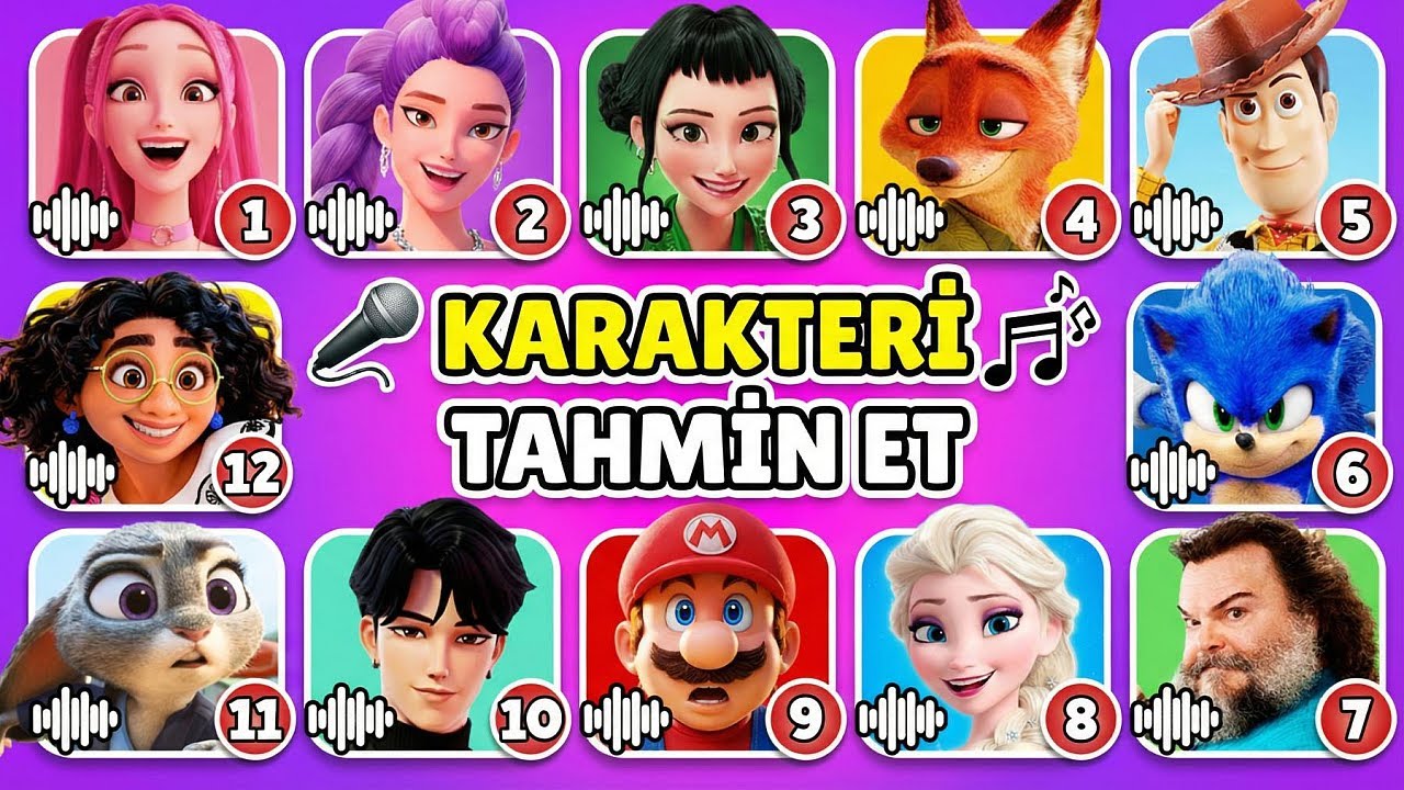 50 Film Karakterini SESİNDEN ve ŞARKISINDAN Tahmin Et 🎤🎵🔥 Zootopia 2, Kpop, Disney