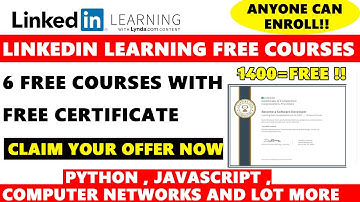 Linkedin Learning Premium Free Course with Certificate | Python , JavaScript, Graphic Design