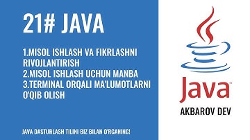 Java Darslari #21 dars Javada misol ishlash va fikrlashni rivojlantirish