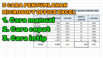 3 CARA PENJUMLAHAN DI EXCEL