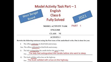 Class-6 English Model Activity Task part-1 Full Solve in Bengali || WBBSE