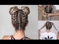 Space Buns - Double Bun - Upside down Dutch Braid into Messy Buns - DIY tutorial!