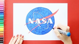 How to draw NASA Logo or Emblem
