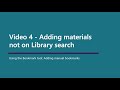 Reading lists video 4 - Bookmark tool