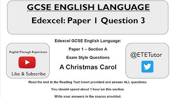 GCSE English Language - Edexcel Paper 1: Section A: Question 3