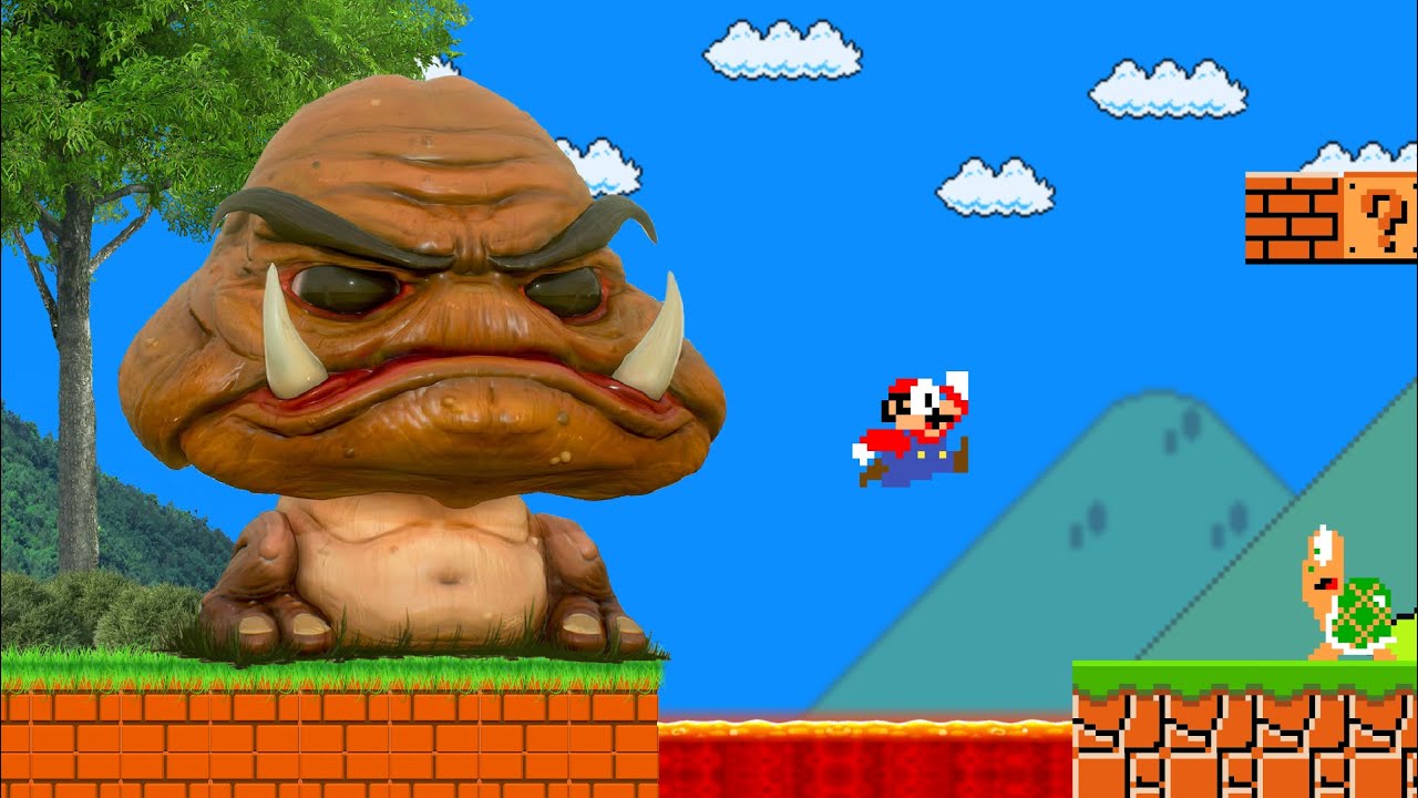 Everywhere Mario goes, the World Becomes REALISTIC