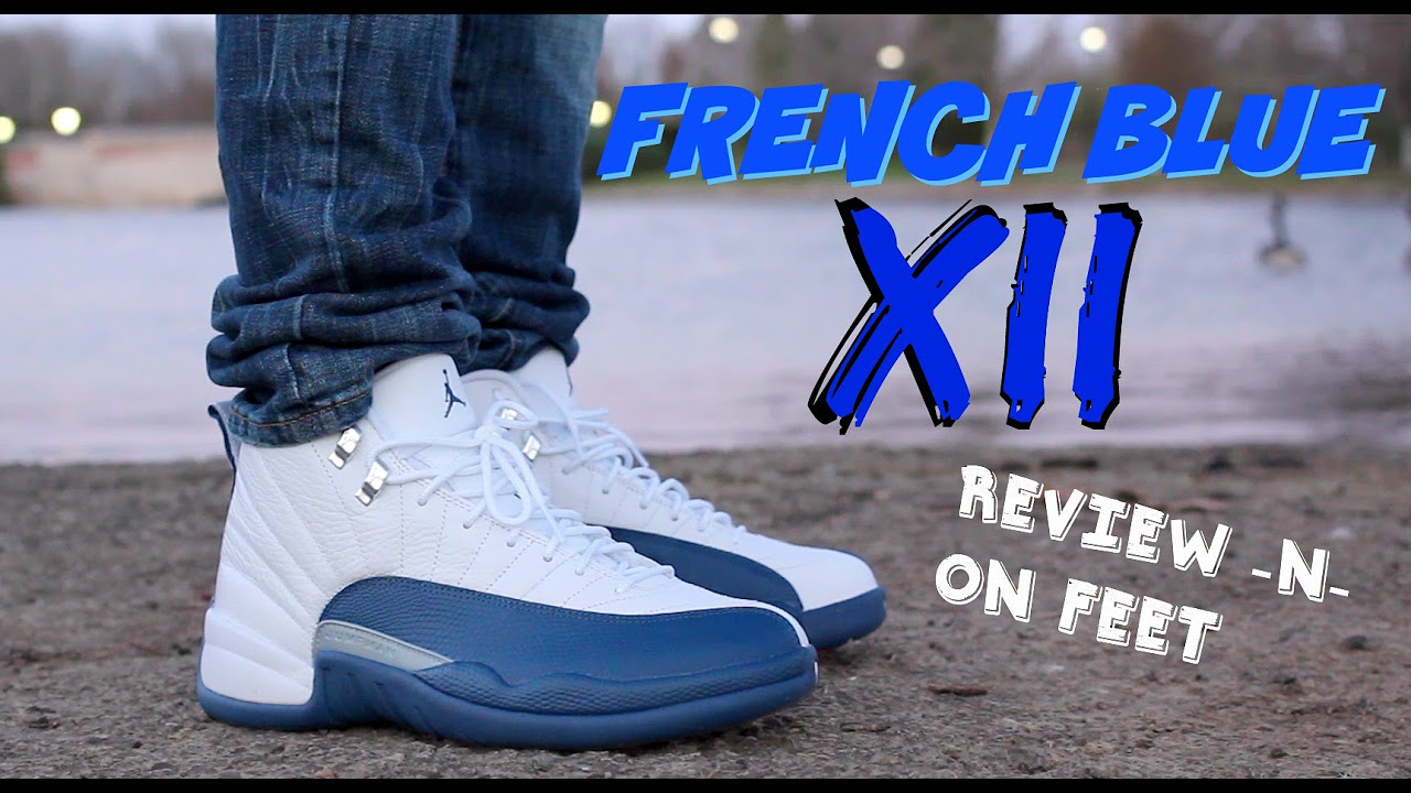 jordan 12 french blue on feet