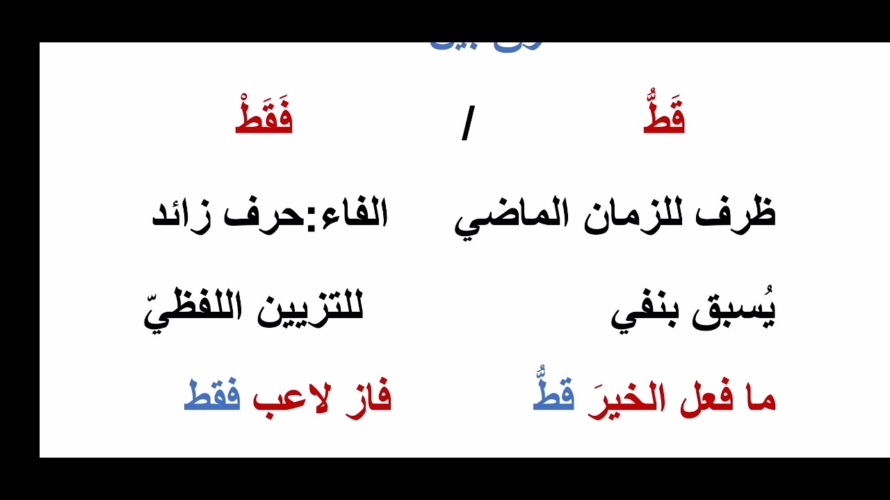 #الفرق بين قطّ وفقط في الإعراب