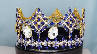 Byzantine Style full Regency Blue Sapphire Crown