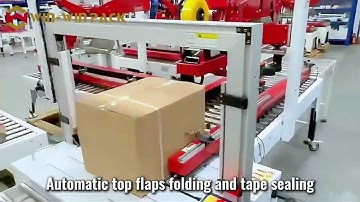 WIN-WIN PACK Automatic Flaps Folding Carton Sealer with Strapping Machine #cartonsealer