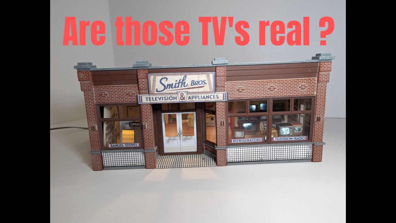Woodland Scenics BR5873 O Smith Brothers TV & Appliance Store – Fertige Modellbau-Häuser Im 1950er-Jahre-Design