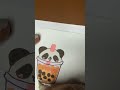 Making a Cute Panda Boba Sticker 🧋✨ DIY Kawaii Sticker | #shorts #asmr #art | LoveAndColor Art