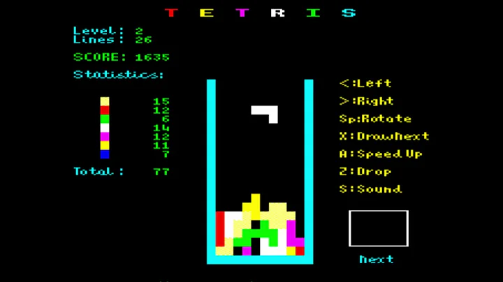 Tetris (Mirrorsoft) for the BBC Micro