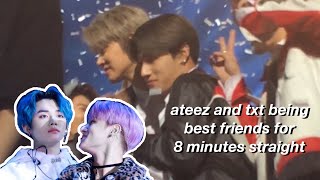 ateez and txt being best friends for 8 minutes straight