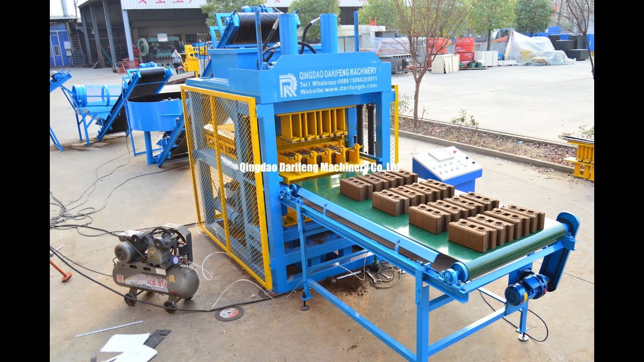 DF4-10 Automatic Clay interlocking brick making machine - YouTube