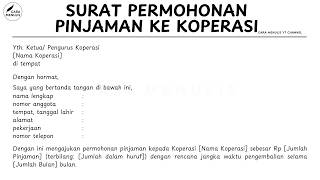 CARA MENULIS SURAT PERMOHONAN PINJAMAN KE KOPERASI YANG SOPAN DAN MEYAKINKAN