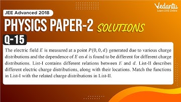 JEE Advanced 2018 Physics Solutions - Paper 2 (Q 15) | IIT JEE Physics | JEE Preparation | Vedantu