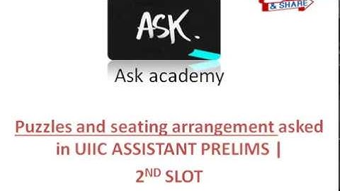 PUZZLE ASKED IN UIIC ASSISTANT PRELIMS || SHIFT 2