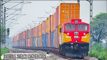 Wdg4g With Double Stack Container || Tallest Freight Train of Indian Railways
