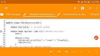 Programa en java, Tablas de Multiplicar con Método recursivo