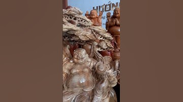 Tượng phật di lặc ngồi gốc tùng gỗ nu nghiến #đồgỗmỹnghệcaocấp #trending #huânnguyễn #tượngphậtdilặc