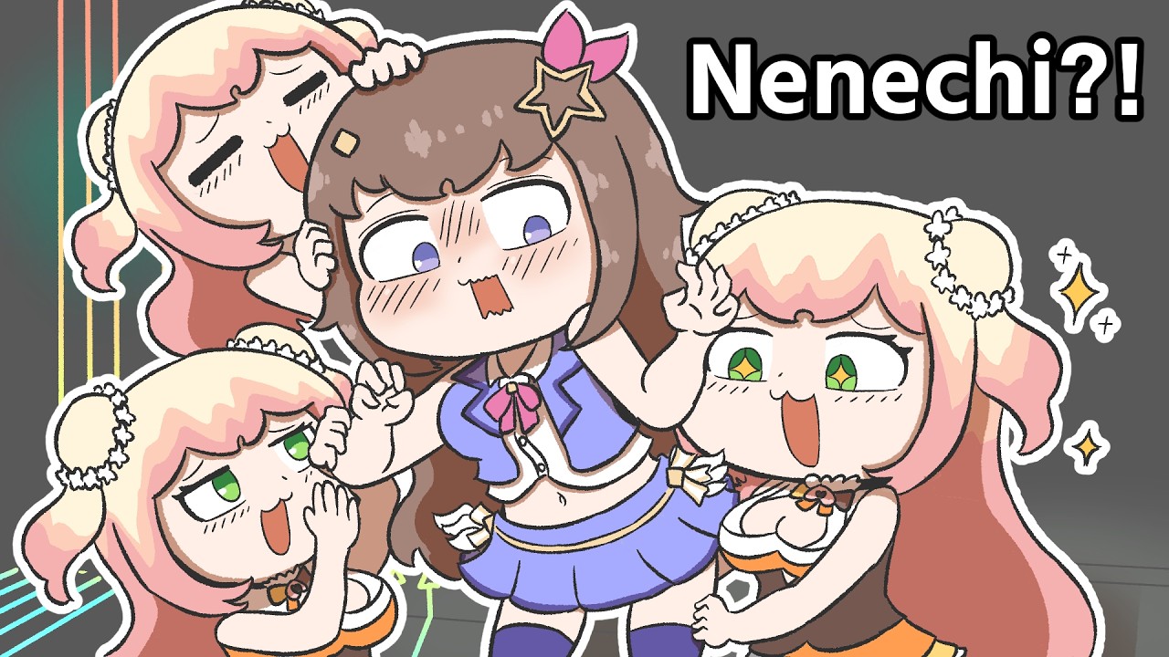 【Hololive】Nene couldn't stop touching Sora-chan on stage【Momosuzu Nene/Tokino Sora/Clip/Comic】