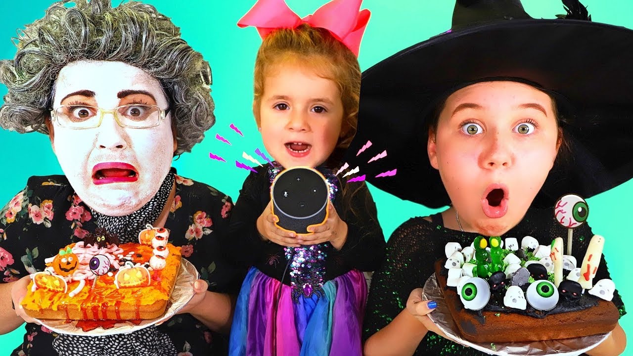 ALEXA PICKS OUR HALLOWEEN CAKE INGREDIENTS!! Pumpkin vs Chocolate - YouTube