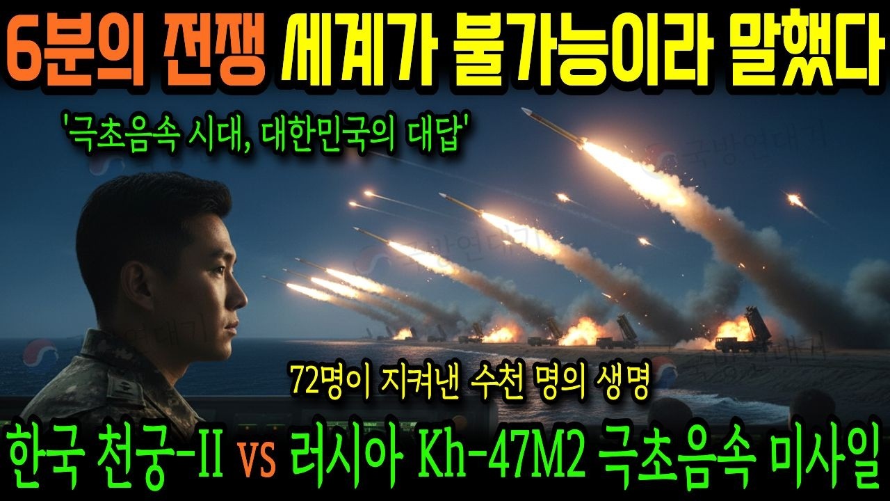 한국 천궁-2 방공망 3개 포대 vs 러시아 Kh 47M2 극초음속 미사일 24발, 흑해 요격