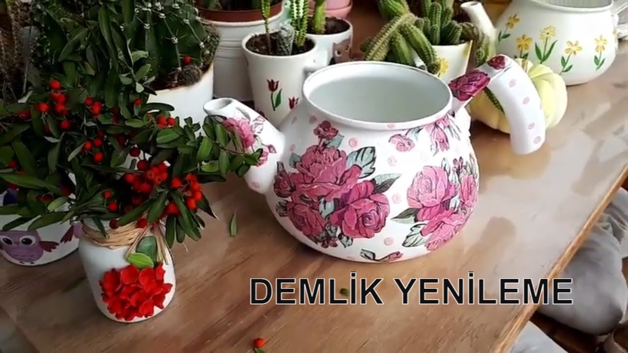 EVDEKİ DEMLİĞİ ATMA YENİLE | Güllü demlik yapımı | Demlik yenileme